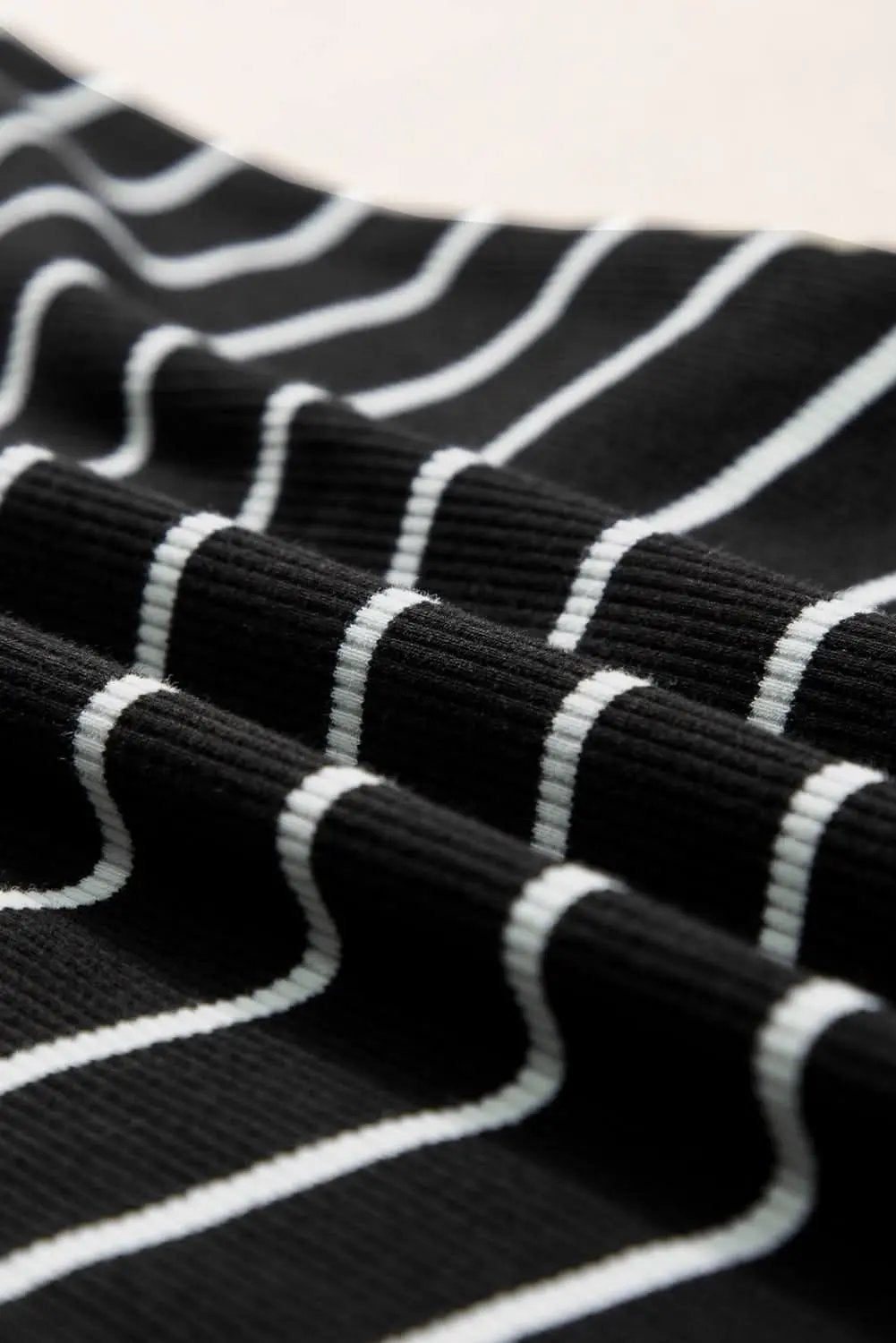 Black Stripe Ribbed Knit Tank Mini Dress - Love Salve